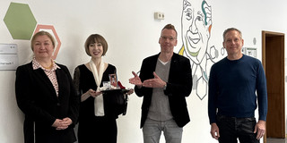 v.l.n.r. Prof. Liudvika Leisyte, Viktoria Jäger, Prof. Uwe Wilkesmann, Prof. Cornelius Schubert