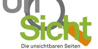 Logo UnSicht: Schriftzug mit Lupe