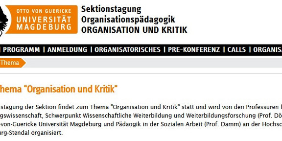 Screenshot Tagungshomepage