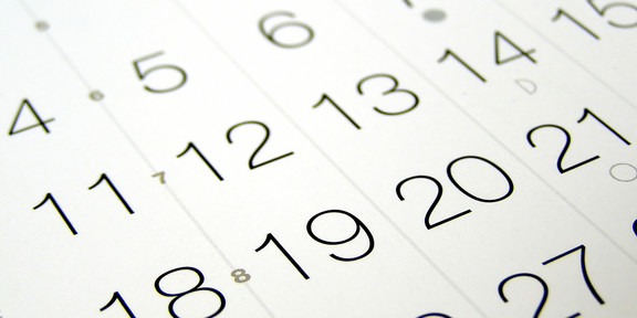 Dates of a calendar in detail