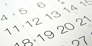 Zahlen aus einem Kalender im Detail